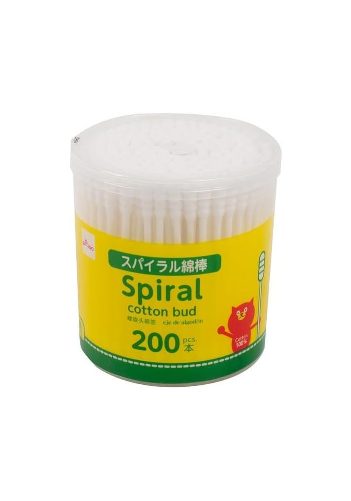 Daiso 200-Piece Spiral Cotton Buds Set, White